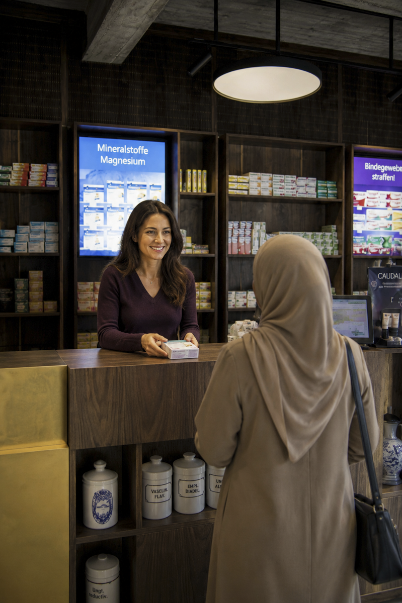 Beratung und Medikamentenübergabe in der Ahrtor Apotheke
